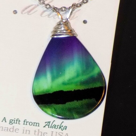 New D'ears Fire & Ice Metallic Earrings & Necklace Set Alaska. Sterling Hooks - Picture 5 of 8